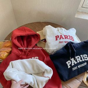 Hoodies tröjor barn tjocka tröjor kläder vinter höst baby pojkar vadderade varma barn avslappnade tryck pullover toppar 2 12 år 231120