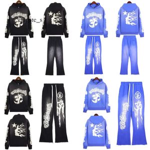 Tasarımcı Hoodie Hellstar Erkekler Pullover Spiderweb Yıldız Flaş Uzun Kollu Sokak Hip-Hop Sweatshirts Mavi Kırmızı Gri Siyah Beyaz Yoga Vintage 912
