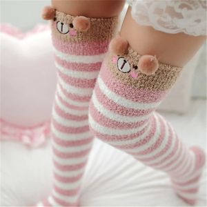 Strumpor hosierande japanska mori tjej djur modellering knä randig söt kompression höst vinter varm sock kawaii mysig lång lår hög 231120