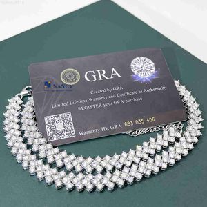 Hiphop Jewelry Custom S925 Solid Silver Cuban Link Chain Iced Out Bling Moissanite Diamond Cuban Link