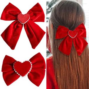 Acessórios de cabelo 2 pcs clipe de laço de veludo para mulheres elegante princesa pérola flor hairpins barrette senhoras headwear