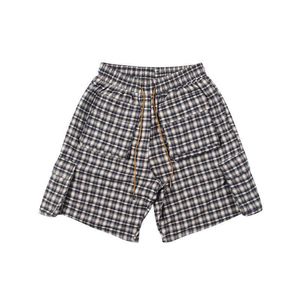 Designer Clothing short casual Rhude Checked Drawcord Mesh Multi-pocket Casual Shorts High Street Loose Five-piece Pants men women Running fitness
