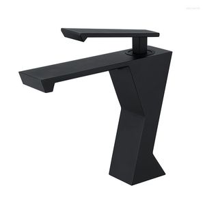 Bathroom Sink Faucets Black White Grey Bathtub Faucet And Cold Water Mixer Square Waterfall Brass Vanity