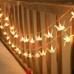 Dizeler LED String Lights Kağıt Vinçler Kapalı Pil Çelenk Noel Dekor Tatil Sevgililer Günü Partisi Düğün Noel Peri Aydınlatma