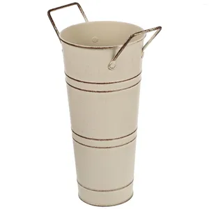 Vases Tin Flower Pot Vintage Jugs Centerpieces Arrangement Container Retro Watering Can Farmhouse Decor Bucket