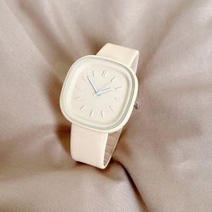 Wristwatches 2023 Couple Simple Square Quartz Watch Watches For Women Girls Big Dial Men Summer Gift Clock Female