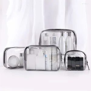 Kosmetiska väskor transparent PVC -förvaring researrangör Clear Makeup Bag Beautician Beauty Case toalettart Wash