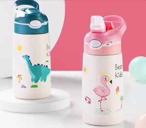 Bottiglie d'acqua Thermos per bambini da 400 ml Tazza per bambini Baby Duck Cannuccia Boccette per vuoto in acciaio inossidabile 316 Bicchiere Thermo Cup 231121