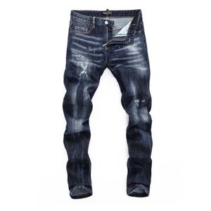 DSQ PHANTOM TURTLE Jeans da uomo Jeans firmati italiani da uomo Skinny strappati Cool Guy Foro causale Denim Fashion Brand Fit Jeans Pantaloni lavati da uomo 65311