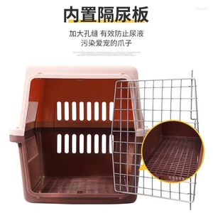 Cat Carriers Pet Hard Wear-Resistant Air Transport Box Surface Car Travel Carrier Artikel geeignet für kleine Hunde Katzen Kunststoff