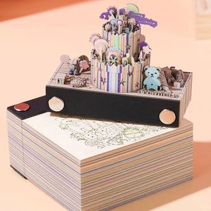 Decorações de Natal 3D Notepad Paperwill Earth Calendar 2024 Memo Notes Offices Paper Pad Block Presente de Aniversário DIY 231121