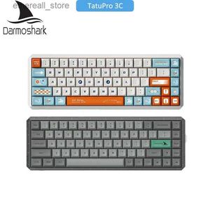 Keyboards Darmoshark K5 2.4G Wireless Dual Mode Mechanical Gaming Keyboard Hot Swap 68 Keys RGB Backlight GATERON Switch ESports PC Laptop Q231121