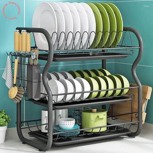 Kitchen Storage 3 Tier Dish Drainer Rack Holder Drying Plate Cup Cutlery Plates With Mug 2023