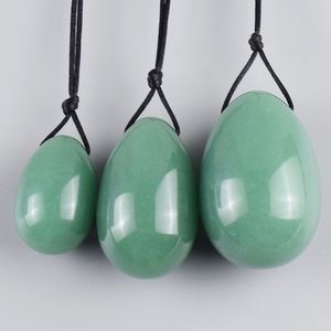 Jade Massage Egg 3pc Set Drilled Healing Yoni Egg For Pelvic Floor Muscle Training Natural Stone Stress Exercise Release Balls for Women