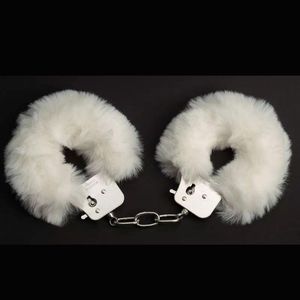 Bondage stainless steel metal handcuff with amazing high quality fur for bondage gear