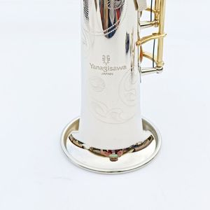 Japonya'da Yapıldı Yanagisa Soprano Saksafon WO37 Gümüş Nikel Anahtarı ile Case Sax Soprano Müzik Enstrümanı Ağızlık Ligatürü Reeds Boyun Ücretsiz Gemi