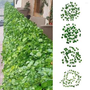 Decorative Flowers Artificial Ivy Leaf Garland Plant Green Wreath Fake Vines Leaves For Wedding Party Bedroom Decoration Aestheti V2K2