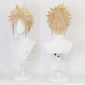 Party Supplies Anime Final Fantasy VII FF7 Cloud Strife Leinen Blonde Cosplay Perücke Hitzebeständige Kunsthaar Perücken Kappe