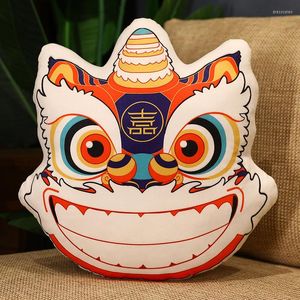 Kudde kinesisk stil lejon dans söt nationell soffa specialformade gåva kuddar dekor hemstolstol pad