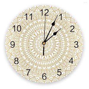 Wanduhren Moderne Uhr Mandala Muster PVC Home Decor Schlafzimmer Silent Oclock Uhr für Wohnzimmer