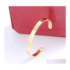 Manchette Designer Bracelet De Luxe Amour Bracelets Pour Femmes Cubique Zircone 316L Titane Acier Bijoux Cadeau Drop Delivery Dh0Tj