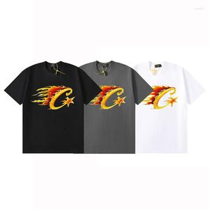 Camisetas masculinas 2023 High Street Cortei T-shirts Impressa T-shirts Men feminino Crew pescoço de manga curta Camiseta de camiseta de algodão Tops de algodão