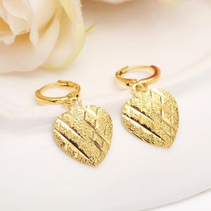 Brincos de Brincos Dangle Mulheres Africanas Mulheres 14 K Cor Fine Gold Cheio Coração grosso Jóias Etiópias África Brasileira Africana Médio Oriente Médio