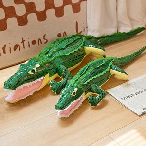 Heiße echte Crocodileplush -Spielzeuggefüllte tierrealistische Alligator Plushie Dolls Ceatives weiches Kissen für Kinder Weihnachtsgeschenke