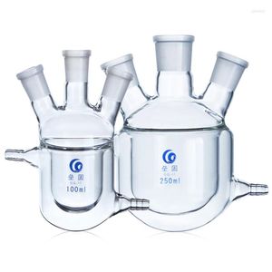 Three-necks Jacket Reaction Bottle Thick Wall Borosilicate Glass Flask Jacketed Pilot Plant Reactors Laboratory Reactor