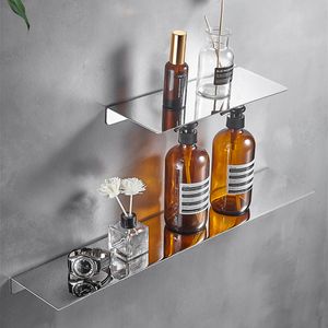 Bathroom Shelves Black / Chrome Bathroom Shelf Thicken Stainless Steel Corner Shelves Towel Rack Shampoo Holder Kitchen Storage Rack 70 /80 /90cm 230421