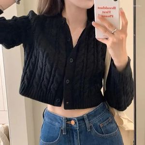 Women's Knits American Style Cropped Cardigans Casual 5 Colors Women Knitted Vintage Fashion Spring Cozy All-match Slim Sweet Streetwear