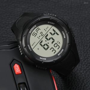 Wristwatches 2023 Men'S Multifunctional Display Electronic Wristwatch Led Digital Alarm Sport Watch Silicone Military Quartz