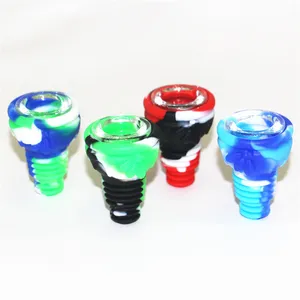 Einzigartiges Design 14 mm 18 mm dicke Pyrex-Glasschale für Glas-Ölbrenner-Rohre, trockene Kräuter-Tabak-Bong-Schalen für Silikon-Wasserpfeifen-Bongs