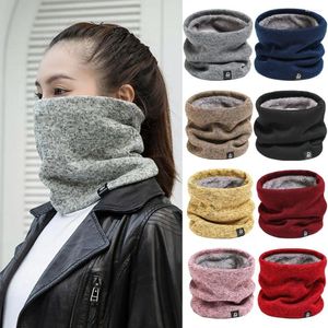 Bandanas Winter Camping Fleece Neck Gaiter Solid Color Ski Tube Scarf Snowboard Half Face Mask Cover för män Kvinnor utomhus