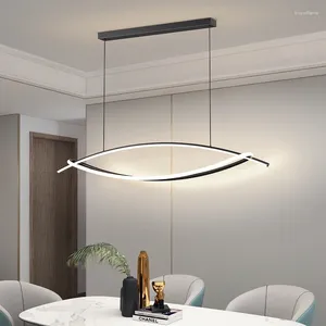 Lâmpadas pendentes moderno minimalista preto led lustres de teto para cozinha sala de jantar mesa decoração de casa luminária interior