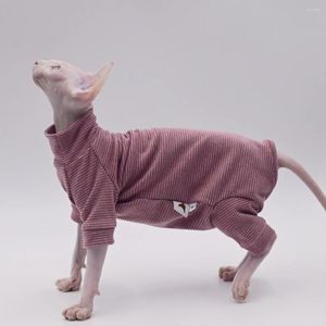 Cat Costumes Hairless Clothes Autumn And Winter 4 Legs Warm Stretch Soft Apparel For Sphynx Cats Devon Rex Small