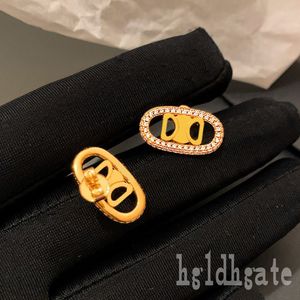 Diamond designer earrings pendants necklace gold plated rhinestone letter engrave luxury ohrringe layered two ice out classics style charm bracelet chic ZB051 F23