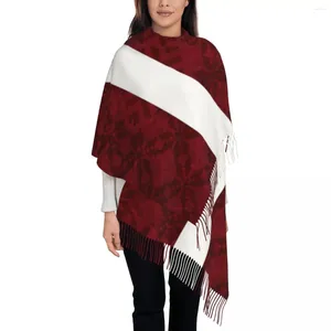 Scarves Latvian Flag With Traditional Pattern Scarf For Womens Fall Winter Cashmere Shawls And Wrap Long Tassel