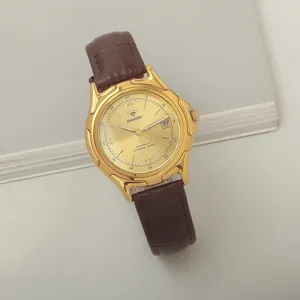 Zegarek zegarek stary Diamond Watch skórzany pasek tytanowy okrągły kalendarz zabytkowe automatyczne mechaniczne mechaniczne męskie