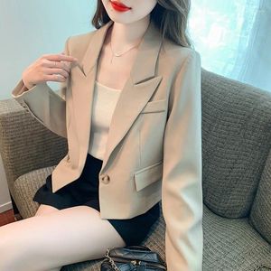 Kurtki damskie kobiety Blazer Coats Temperament Profesjonalny swobodny biuro klapi Lady Long-Sleeved Podstawowe eleganckie proste blezery streetwearne