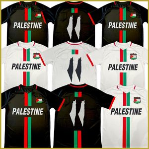 Palestyńczycy koszula piłkarska 23/24 Dom/Away Black Abu Warda Chihadeh Seyem Quality Survey Palestyńska koszulka piłkarska Palestino Rosende
