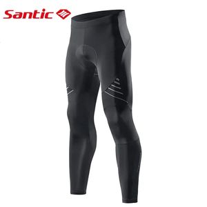 Cycling Pants Santic Men's Cycling Pants 4D Padded Compression Long Riding Bicycle Tights Breathable Reflective Mountain Bike Sport Leggings 231120