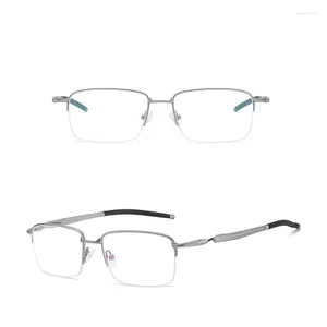 Óculos de sol quadros belight óptico americano esportes design clássico titânio metade sem aro quadro homens prescrição óculos eyewear 5128