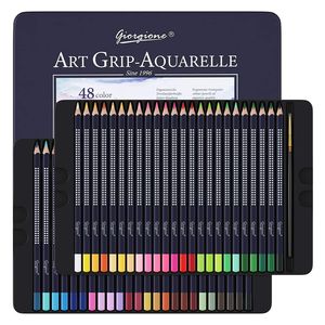 Pencils Professional Watercolor Pencil Set 123648 Coloured Pencils Water Soluble Sketching Pencils with Brush Art Supplies for Artists 230420