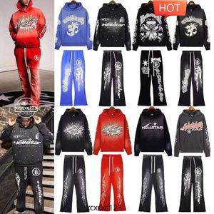 Hellstar Hoodie Tasarımcı Hellstars High Street Yıkanabilir Eski Baskılı Kapüşonlu Pamuklu Gevşek Sweater Erkekler ve Kadınlar İçin Hellstar Sweetpants Set Moda