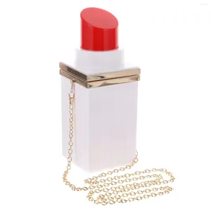 Storage Bottles Acrylic Lipstick Bag White Handbags Women Lady Clutch Unique Multipurpose Resin One- Shoulder Dinner Party