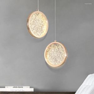 Lâmpadas pendentes Lâmpada de teto LED 12W Luster Luster Candeliers Modern Light Home Decor 9W pendurado Round Deco