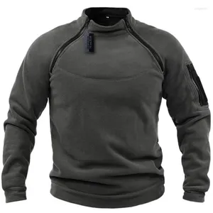 Herrtröjor Taktisk jacka utomhusjaktkläder Varma dragkedjor fleece Pullover Man Windproof Spring Military Top Thermal Underwear