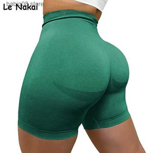 Roupa de ioga shorts de ioga sem costura para mulheres shorts de bicicleta de cintura alta Smile Smile Contour Gym curto treino de ciclismo contínuo esportes de camuflagem T230421