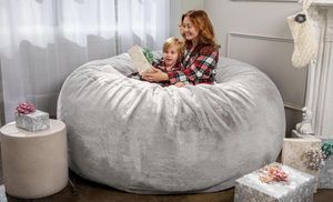 Chair Covers Drop Giant Comfortable Fluffy Fur Bean Bag Bed Recliner Cushion Cover Factory Shop